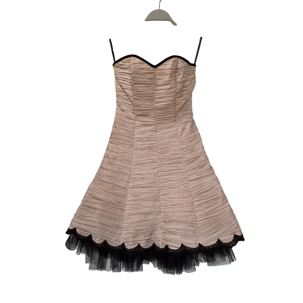 Y2K Jessica McClintock for Gunne‎ Sax Pink Strapless tulle Dress womens size 3